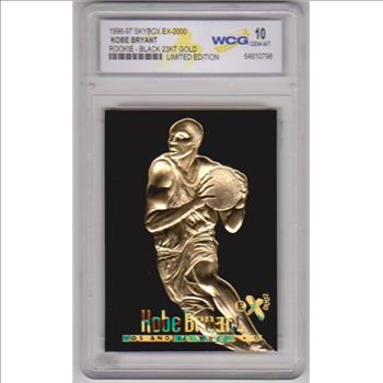 Rookie Graded Gem Mint 10 - Kobe Bryant 1996-97 Skybox EX-2000 Black 23 Kt Gold Card