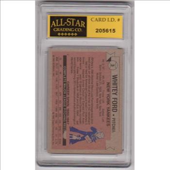 Graded 8 - Whitey Ford 1982 Topps Cracker Jack #3 Card
