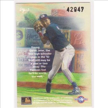 Derek Jeter Rookie - 1994 Ted Williams Company Gardiner Collection #DG-3 Dan Gardiner Insert Card