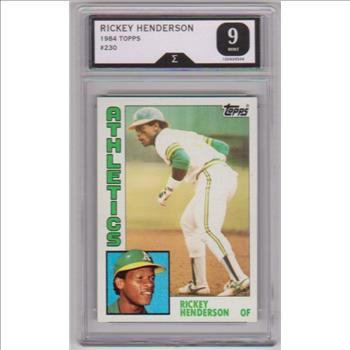 Graded Sigma Mint 9  - Rickey Henderson 1984 Topps #230 Card