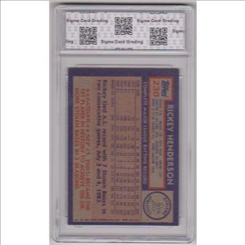 Graded Sigma Mint 9  - Rickey Henderson 1984 Topps #230 Card