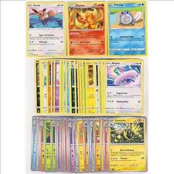 50 Different Pokemon Trading Cards w/ Eevee + More