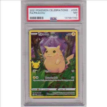 Graded PSA NM 7 - Pikachu 2021 Pokemon Celebrations Full Art #005/025 Card