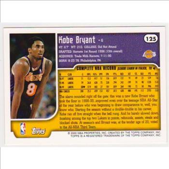 Kobe Bryant 1999-00 Topps #125 Card