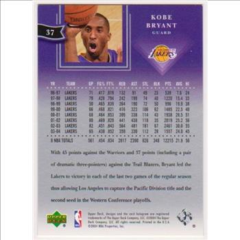 Kobe Bryant 2004-05 Upper Deck Diamond Collection #37 Card