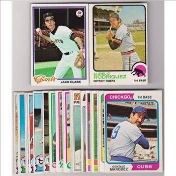 25 Different 1970's Topps Baseball Cards (1973-1979) w/ Jack Clark + More