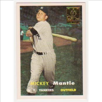 Mickey Mantle 1957 Topps #95 Commemorative Card - 1996 Topps #7 of 19 Insert Card