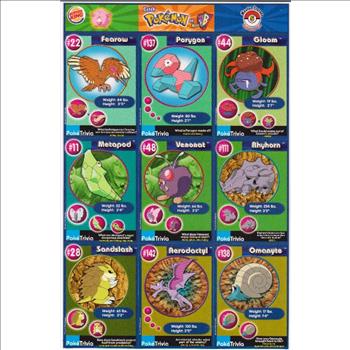 1999 Pokemon Master Trainer Collector Set Uncut 9 Card Sheet #5