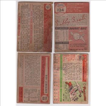 4 Different 1950's Topps/Bowman Baseball Cards (1952-1955) 