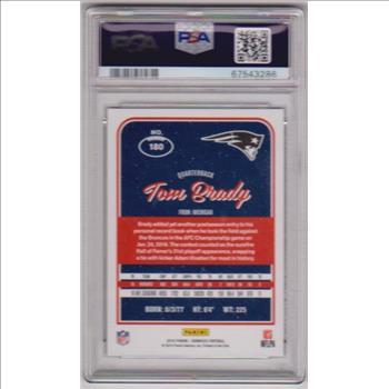 Graded PSA Mint 9 - Tom Brady 2016 Donruss #180 Card