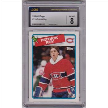 Graded CSG NM/MINT 8 - Patrick Roy 1988-89 Topps #116 Card