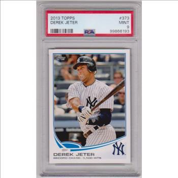 Graded PSA Mint 9 - Derek Jeter 2013 Topps Checklist #373 Card