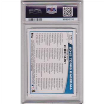 Graded PSA Mint 9 - Derek Jeter 2013 Topps Checklist #373 Card