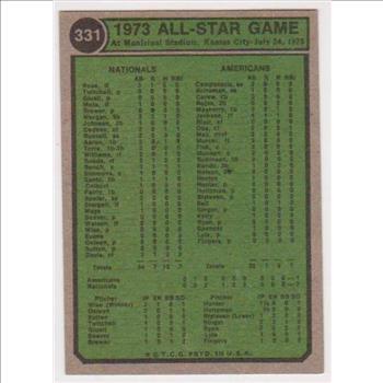 1974 Topps Carlton Fisk/Johnny Bench #331 Card - HOF'ers