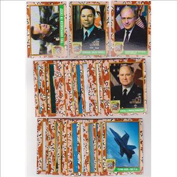 1991 Topps Desert Storm Series One 88 Card Set w/ George Bush, Dick Cheney + More