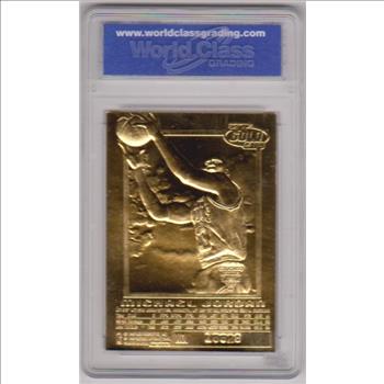 Graded Gem Mint 10 - Michael Jordan 1996-97 Skybox EX-2000 Credentials Metallic Red Border 23 Kt Gold Card