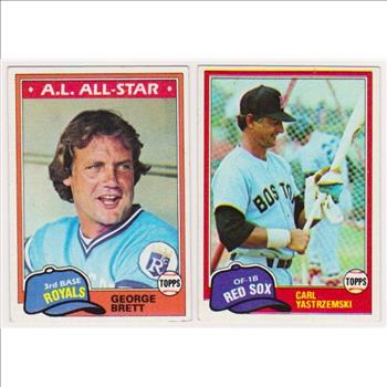1981 Topps George Brett #700 + Carl Yastrzemski #110 Card Pair