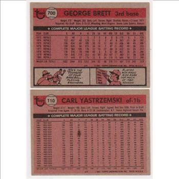 1981 Topps George Brett #700 + Carl Yastrzemski #110 Card Pair