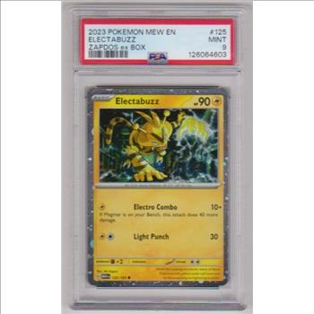 Graded PSA Mint 9 - Electabuzz 2023 Pokemon Mew EN Zapdos EX Box #125/165 Card