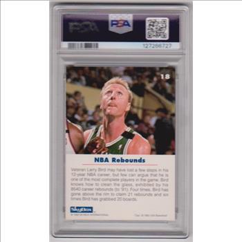 Graded PSA Mint 9 - Larry Bird 1992 Skybox USA #18 Card
