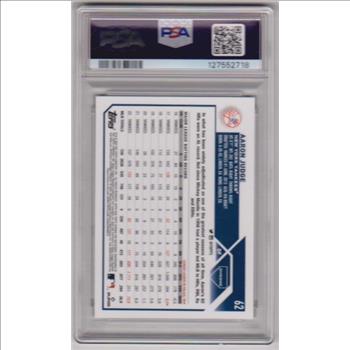 Graded PSA Mint 9 - Aaron Judge 2023 Topps Chrome #62 Card
