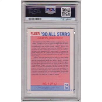 Graded PSA Mint 9 - Magic Johnson 1990 Fleer All-Stars #4 Card