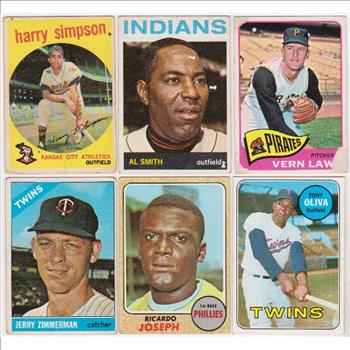 6 Different 1950's/1960's Topps Baseball Cards w/ Tony Oliva + More