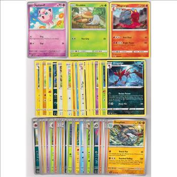 50 Different Pokemon Trading Cards w/ Jigglypuff + More