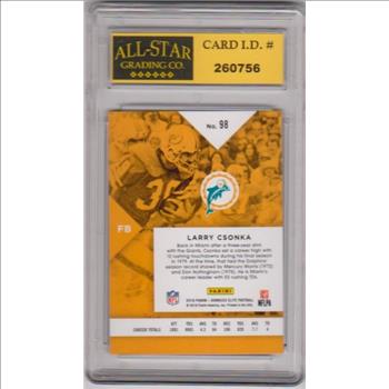 Graded 10 - Larry Csonka 2016 Donruss Elite #98 Card