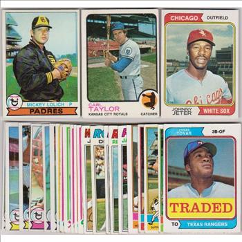 25 Different 1970's Topps Baseball Cards (1973-1979) w/ Mickey Lolich + More