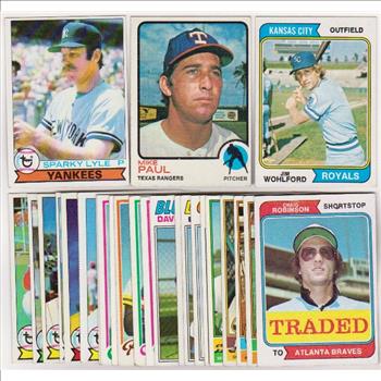 25 Different 1970's Topps Baseball Cards (1973-1979) w/ Sparky Lyle + More