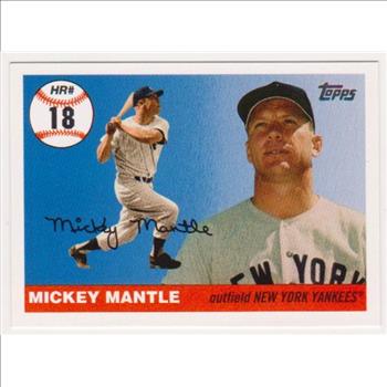 Mickey Mantle '55 Topps Style HR #18 2006 Topps #MHR18 Insert Card