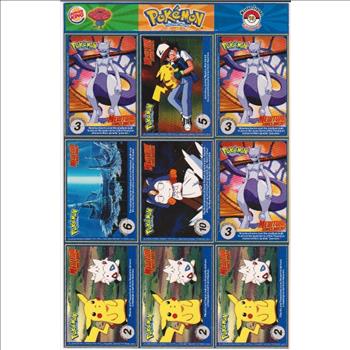 1999 Pokemon Master Trainer Collector Set Uncut 9 Card Uncut #19 Sheet