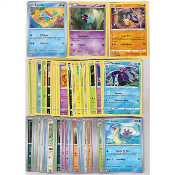 50 Different Pokemon Trading Cards w/ Squirtle + More