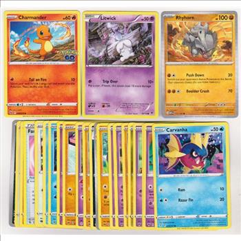 25 Different Pokemon Trading Cards w/ Charmander + More