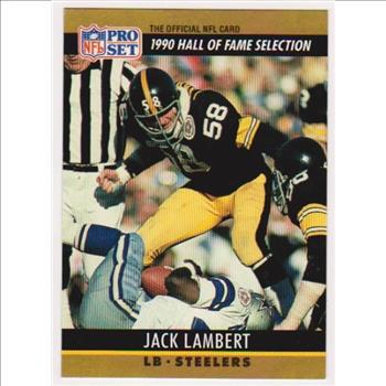 Error - Jack Lambert 1990 Pro Set Wrong Back - HOFer