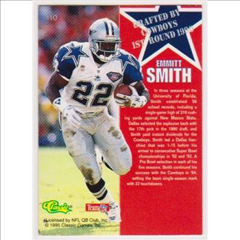 Only 297 Exist - Emmitt Smith 1995 Classic NFL Rookies Silver Printers Proof #110 Insert Card