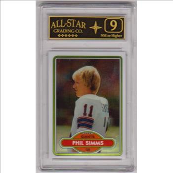Graded 9 - Phil Simms 2012 Topps Chrome '80 Topps Rookie Reprint Card