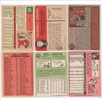 6 Different 1950's/1960's Topps/Fleer Baseball Cards w/ Grover Cleveland Alexander + More