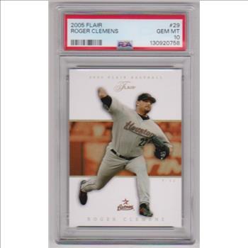 Graded PSA Gem Mint 10 - Roger Clemens 2005 Flair #29 Card