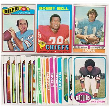 24 Different 1970's Topps Football Cards (1971-1979) w/ John Hadl + More