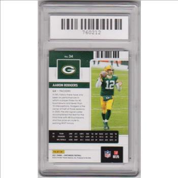 Graded Mint 9 - Aaron Rodgers 2021 Panini Contenders #34 Card