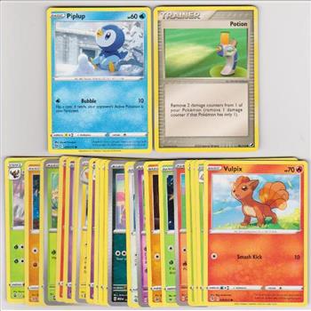 25 Different Pokemon Trading Cards w/ Piplup + More