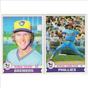 1979 Topps Robin Yount #95 + Steve Carlton #25 Card Pair - HOF'ers