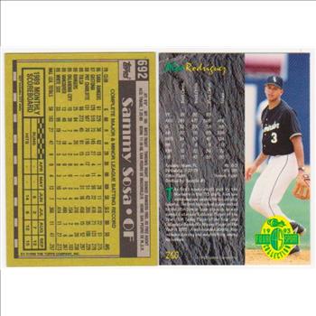 Rookies - Alex Rodriguez 1993 Classic Four Sport + Sammy Sosa 1990 Topps Rookie Pair