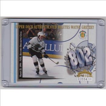 WAYNE GRETZKY - 1994 Upper Deck 802 Goal 3.5x5 Inch C-Card - #'ed/10,000