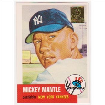 Mickey Mantle 1953 Topps #82 Commemorative Card - 1996 Topps #3 of 19 Insert Card