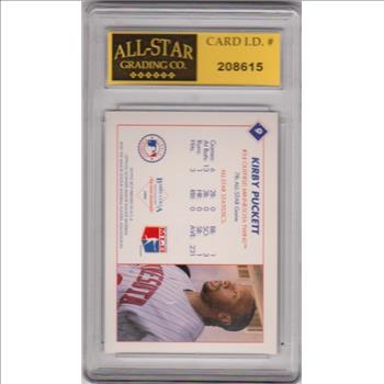 Graded 10 - Kirby Puckett 1992 Barry Colla All-Star Game #9 Card