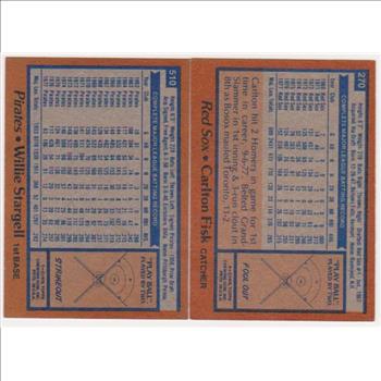 1978 Topps Willie Stargell #510 + Carlton Fisk #270 Card Pair - HOF'ers