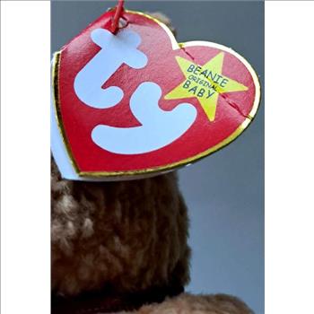 1993 Ty Beanie Baby CURLY THE BEAR - With Original Tags Attached